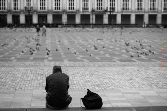 Man watching the world : Plaza de Bolívar, Bogotá, Colombia
